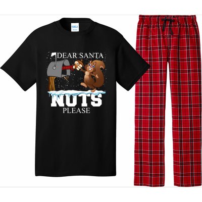 Dear Santa Nuts Please Christmas Squirrel Gift Pajama Set