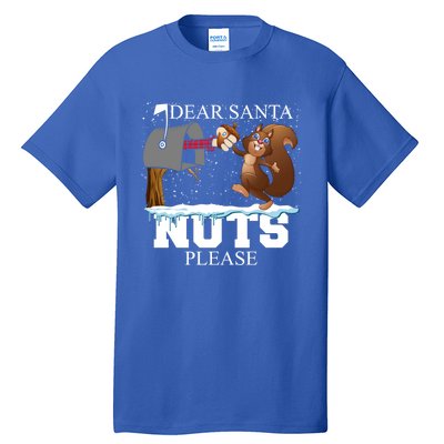 Dear Santa Nuts Please Christmas Squirrel Gift Tall T-Shirt