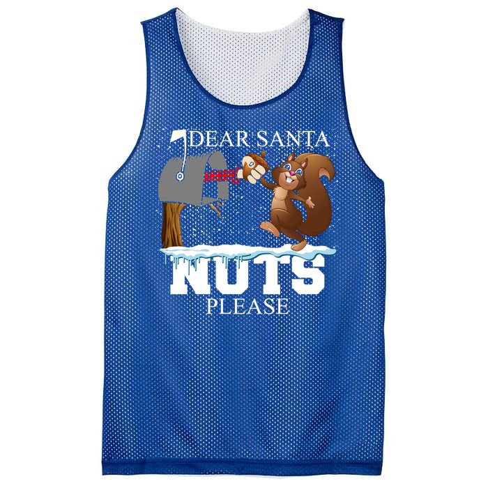 Dear Santa Nuts Please Christmas Squirrel Gift Mesh Reversible Basketball Jersey Tank