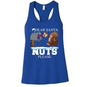 Dear Santa Nuts Please Christmas Squirrel Gift Women's Racerback Tank