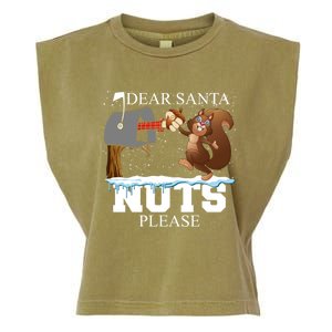 Dear Santa Nuts Please Christmas Squirrel Gift Garment-Dyed Women's Muscle Tee