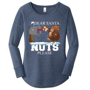 Dear Santa Nuts Please Christmas Squirrel Gift Women's Perfect Tri Tunic Long Sleeve Shirt