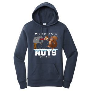 Dear Santa Nuts Please Christmas Squirrel Gift Women's Pullover Hoodie