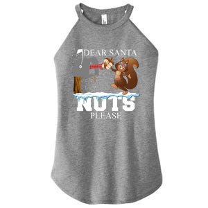 Dear Santa Nuts Please Christmas Squirrel Gift Women's Perfect Tri Rocker Tank