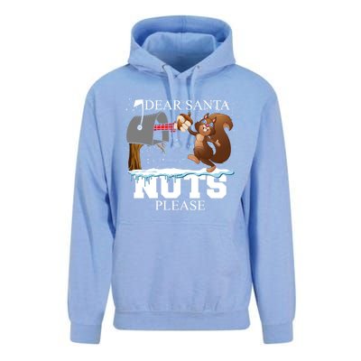 Dear Santa Nuts Please Christmas Squirrel Gift Unisex Surf Hoodie