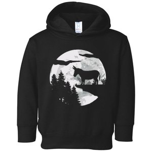 Donkey Silhouette Night Sky Funny Donkey Animal Mule Toddler Hoodie