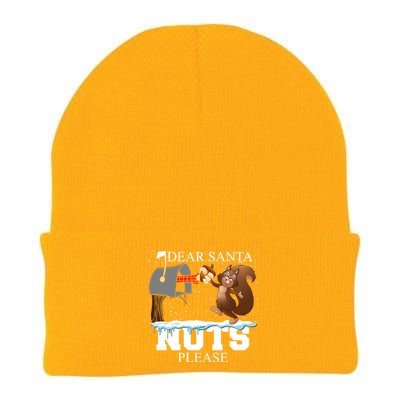 Dear Santa Nuts Please Christmas Squirrel Great Gift Knit Cap Winter Beanie