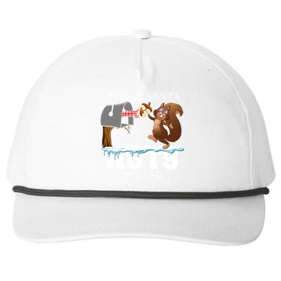 Dear Santa Nuts Please Christmas Squirrel Great Gift Snapback Five-Panel Rope Hat