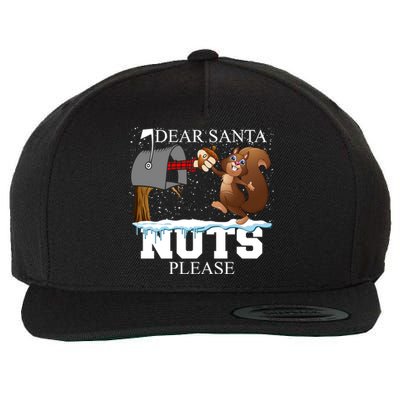 Dear Santa Nuts Please Christmas Squirrel Great Gift Wool Snapback Cap