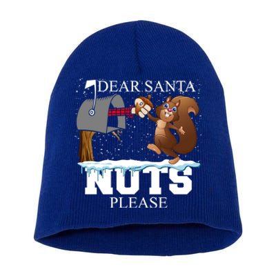 Dear Santa Nuts Please Christmas Squirrel Great Gift Short Acrylic Beanie