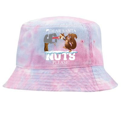 Dear Santa Nuts Please Christmas Squirrel Great Gift Tie-Dyed Bucket Hat