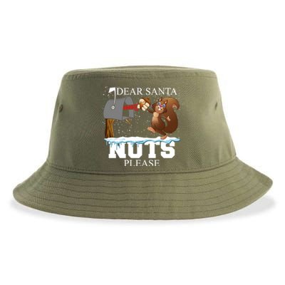 Dear Santa Nuts Please Christmas Squirrel Great Gift Sustainable Bucket Hat