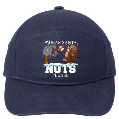 Dear Santa Nuts Please Christmas Squirrel Great Gift 7-Panel Snapback Hat