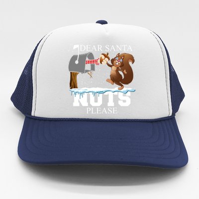 Dear Santa Nuts Please Christmas Squirrel Great Gift Trucker Hat