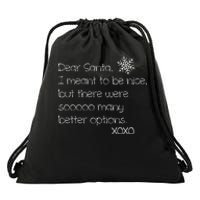 Dear Santa Naughty Christmas  Drawstring Bag