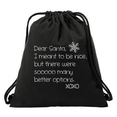 Dear Santa Naughty Christmas  Drawstring Bag