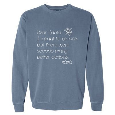 Dear Santa Naughty Christmas  Garment-Dyed Sweatshirt