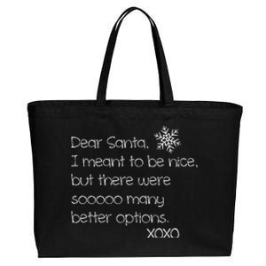 Dear Santa Naughty Christmas  Cotton Canvas Jumbo Tote