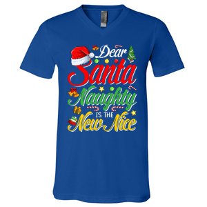 Dear Santa Naughty Is The New Nice Christmas Gift V-Neck T-Shirt