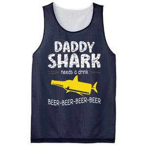 Daddy Shark Needs A Drink Beer Happy Father Day Dad Drinker Mesh Reversible Basketball Jersey Tank