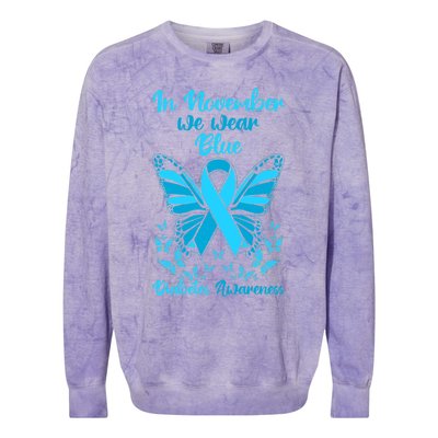 Diabetes Support November Blue Diabetes Awareness Colorblast Crewneck Sweatshirt