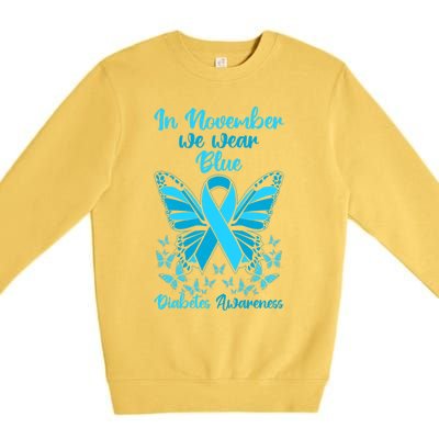 Diabetes Support November Blue Diabetes Awareness Premium Crewneck Sweatshirt