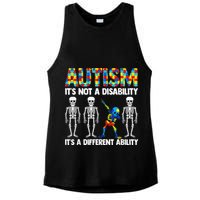 Dabbing Skeleton Not A Disability ASD Awareness Ladies PosiCharge Tri-Blend Wicking Tank