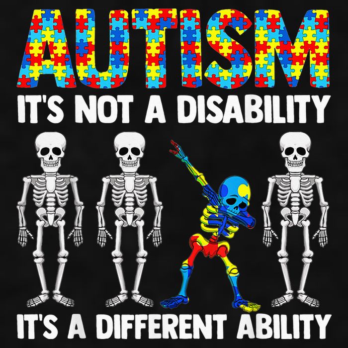Dabbing Skeleton Not A Disability ASD Awareness Ladies PosiCharge Tri-Blend Wicking Tank