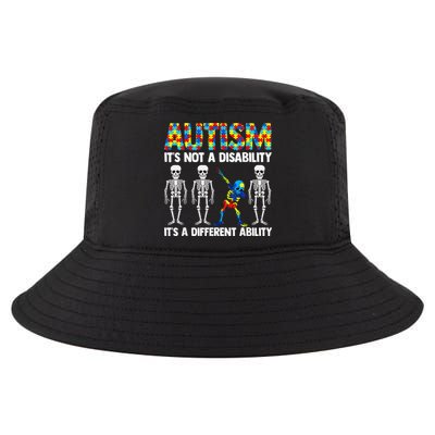 Dabbing Skeleton Not A Disability ASD Awareness Cool Comfort Performance Bucket Hat