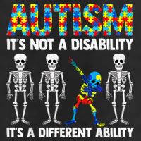 Dabbing Skeleton Not A Disability ASD Awareness Cool Comfort Performance Bucket Hat