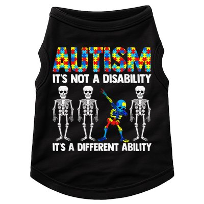 Dabbing Skeleton Not A Disability ASD Awareness Doggie Tank