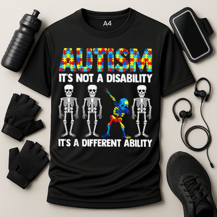 Dabbing Skeleton Not A Disability ASD Awareness Performance Shirt