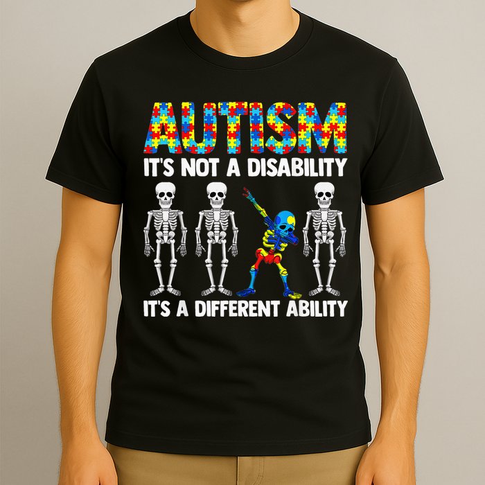 Dabbing Skeleton Not A Disability ASD Awareness T-Shirt