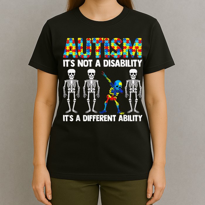 Dabbing Skeleton Not A Disability ASD Awareness T-Shirt