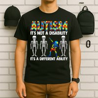 Dabbing Skeleton Not A Disability ASD Awareness T-Shirt