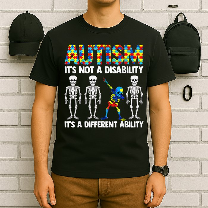 Dabbing Skeleton Not A Disability ASD Awareness T-Shirt