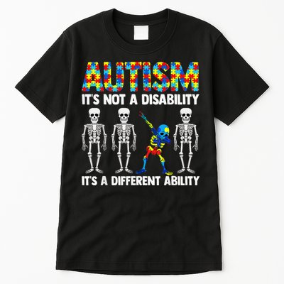 Dabbing Skeleton Not A Disability ASD Awareness Tall T-Shirt