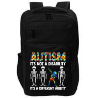 Dabbing Skeleton Not A Disability ASD Awareness Impact Tech Backpack