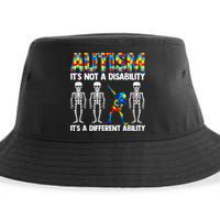 Dabbing Skeleton Not A Disability ASD Awareness Sustainable Bucket Hat
