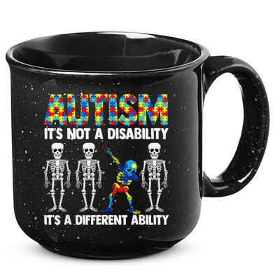 Dabbing Skeleton Not A Disability ASD Awareness 15oz Campfire Ceramic Mug