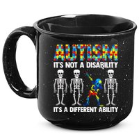 Dabbing Skeleton Not A Disability ASD Awareness 15oz Campfire Ceramic Mug