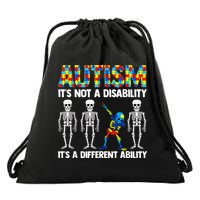 Dabbing Skeleton Not A Disability ASD Awareness Drawstring Bag
