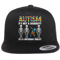 Dabbing Skeleton Not A Disability ASD Awareness Flatbill Hat