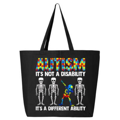 Dabbing Skeleton Not A Disability ASD Awareness 25L Jumbo Tote