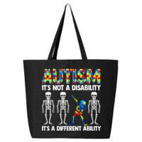 Dabbing Skeleton Not A Disability ASD Awareness 25L Jumbo Tote