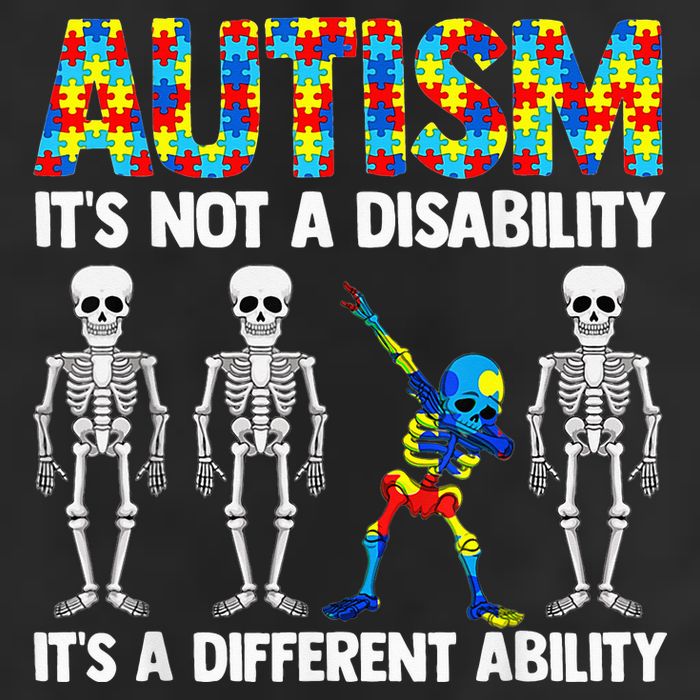 Dabbing Skeleton Not A Disability ASD Awareness 25L Jumbo Tote