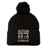 Dabbing Skeleton Not A Disability ASD Awareness Pom Pom 12in Knit Beanie