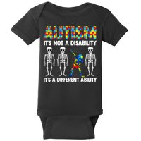 Dabbing Skeleton Not A Disability ASD Awareness Baby Bodysuit
