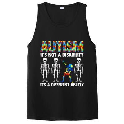 Dabbing Skeleton Not A Disability ASD Awareness PosiCharge Competitor Tank