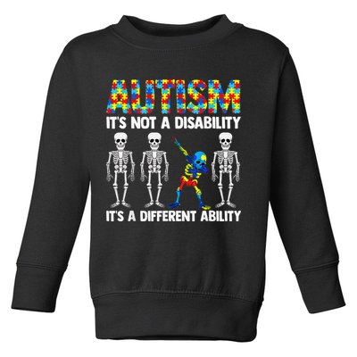Dabbing Skeleton Not A Disability ASD Awareness Toddler Sweatshirt